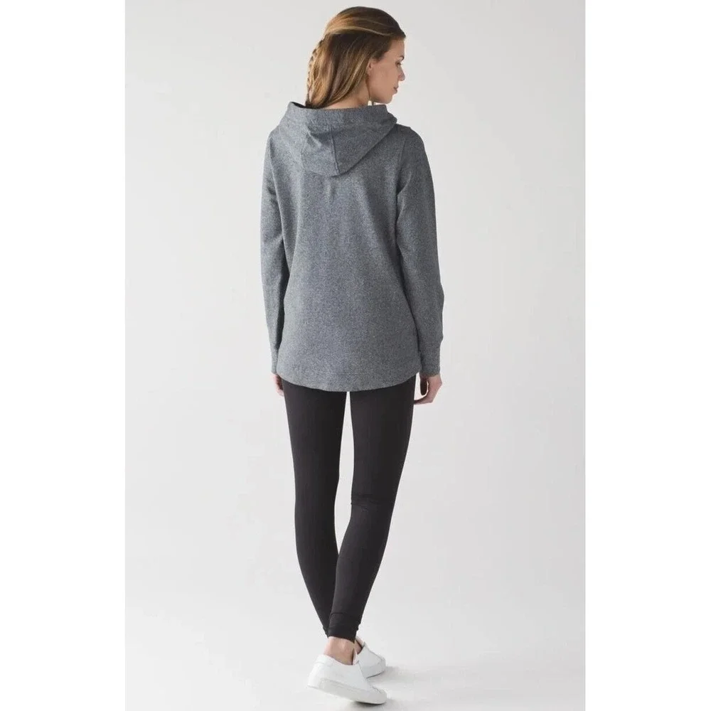 Lululemon Split Pullover‎ Hoodie Womens 6 Sweatshirt Heathered Grey Athleisure